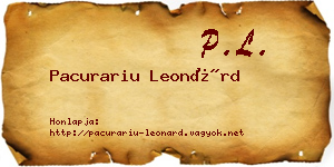 Pacurariu Leonárd névjegykártya
